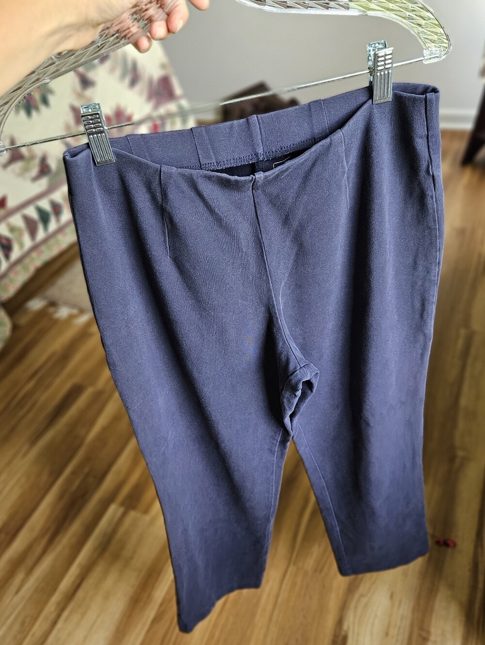 L.L. Bean Navy Blue Cotton Stretchy Trousers